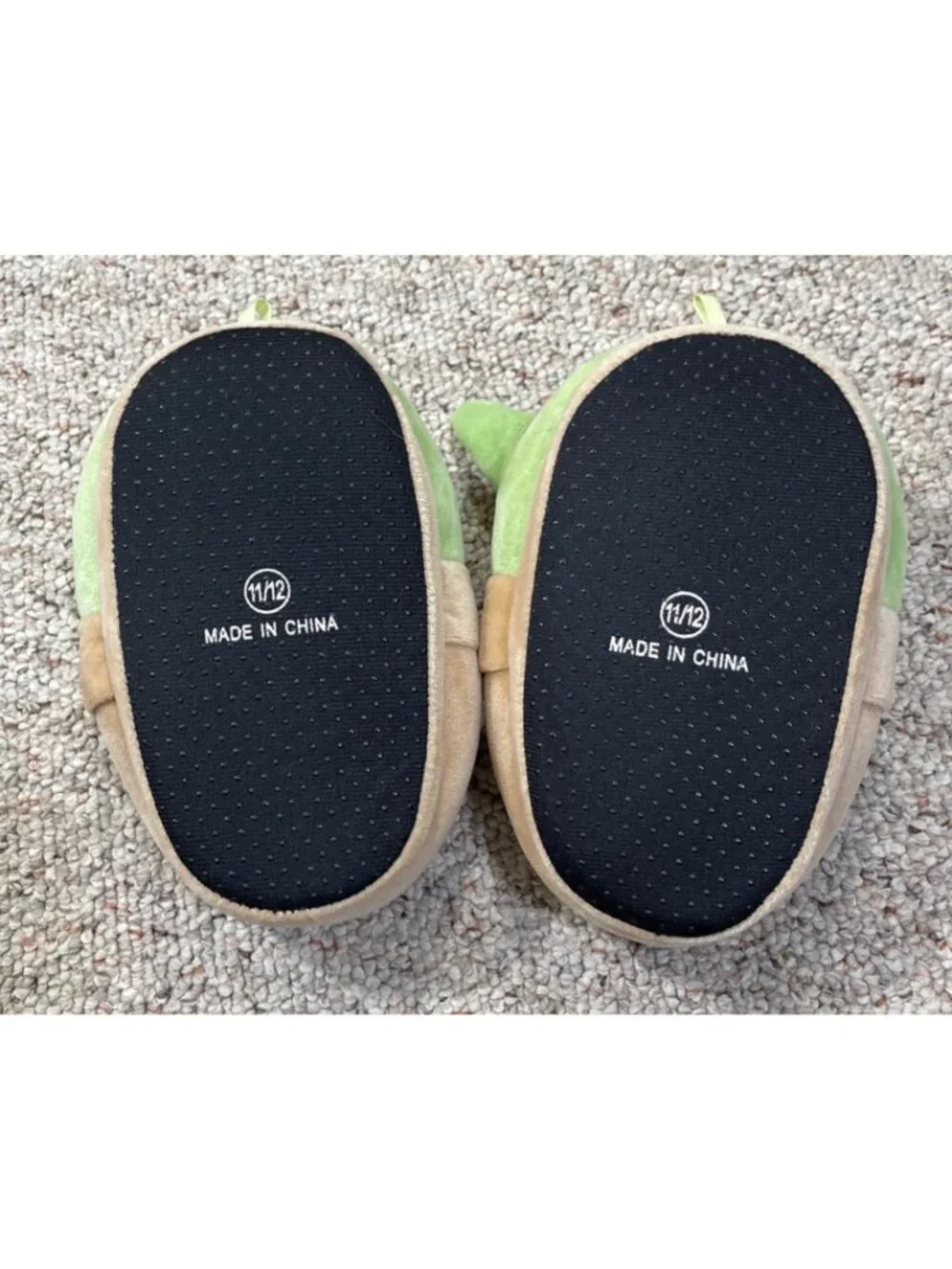 Star Wars Slippers The Mandalorian Baby Yoda Size 11/12 Plush Slip On Soft